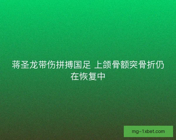 蒋圣龙带伤拼搏国足 上颌骨额突骨折仍在恢复中